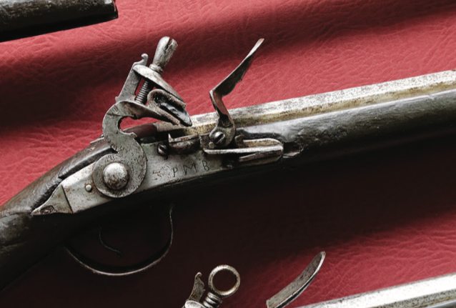 Flintlock pistol detail Palace Armoury Valletta