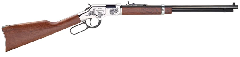 Henry Golden Boy lever-action rifle with wood stock and silver-toned metal components