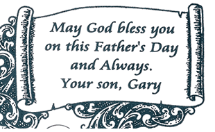 Personalized Henry Golden Boy Rifle with custom engraved 'May God bless you on this Father's Day and Always. Your son, Gary' inscription