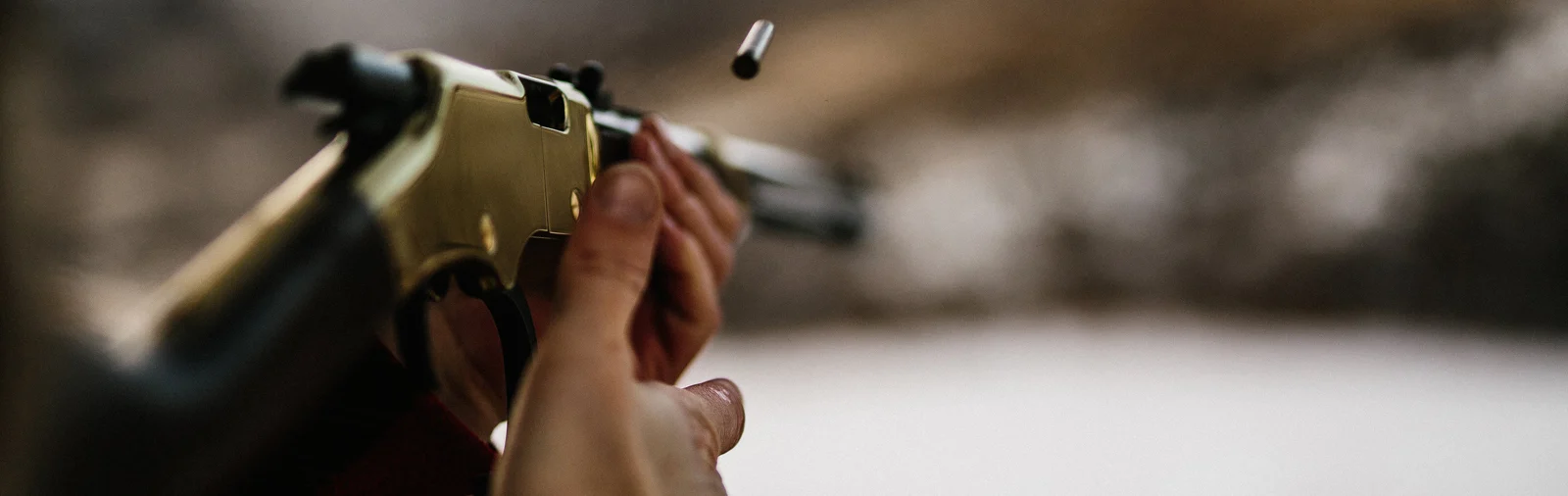 Close-up view of a lever-action rifle from Henry Repeating Arms, a leading manufacturer of quality firearms and accessories for hunting, shooting sports, and self-defense.