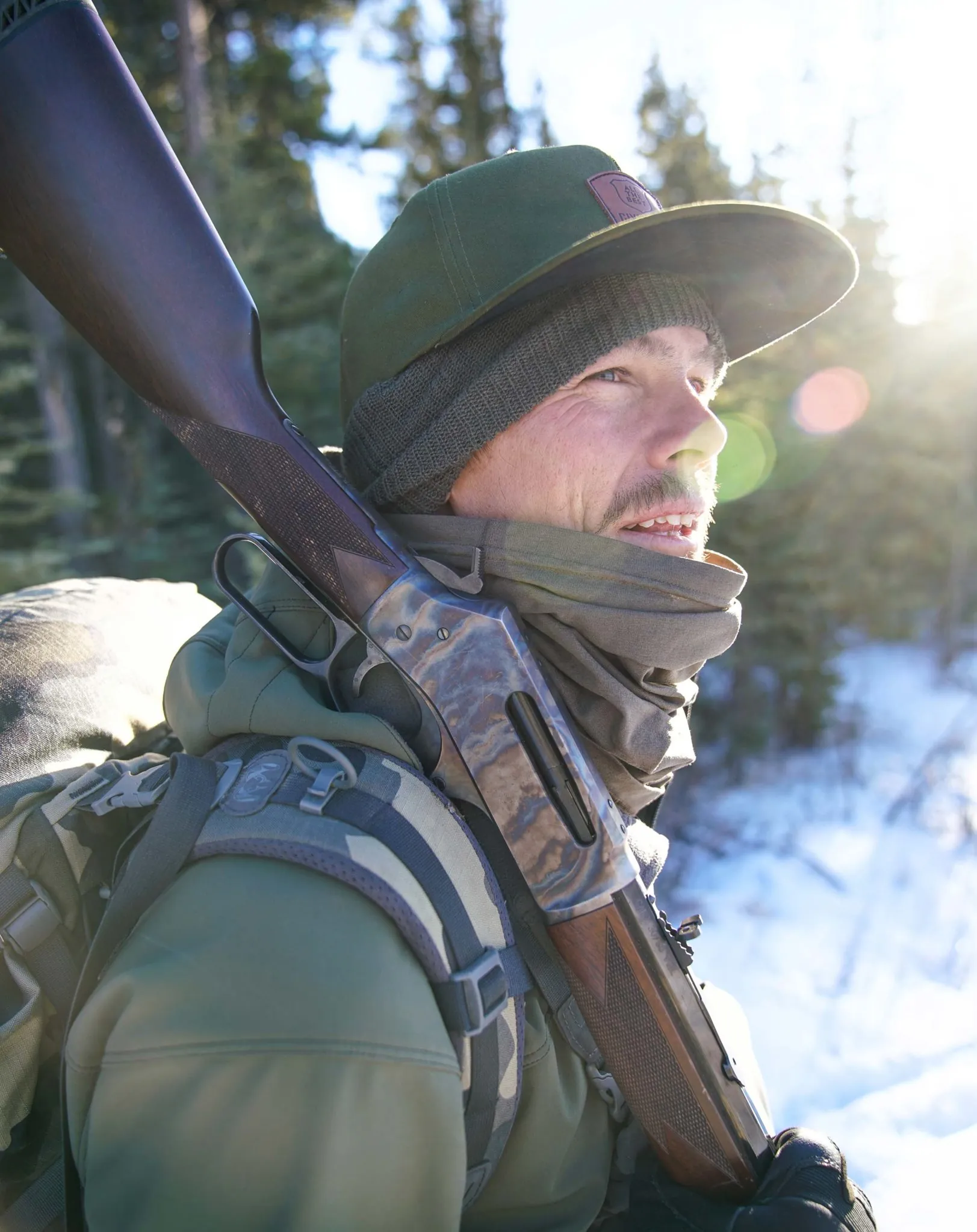 Henry Rifles Iron Sights- holding rifle