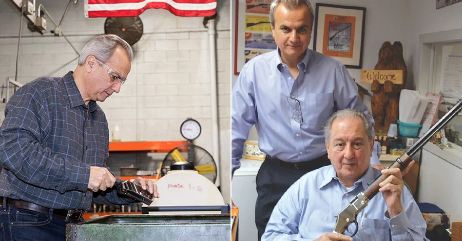 Imperato father and son working together in Henry Repeating Arms machine shop