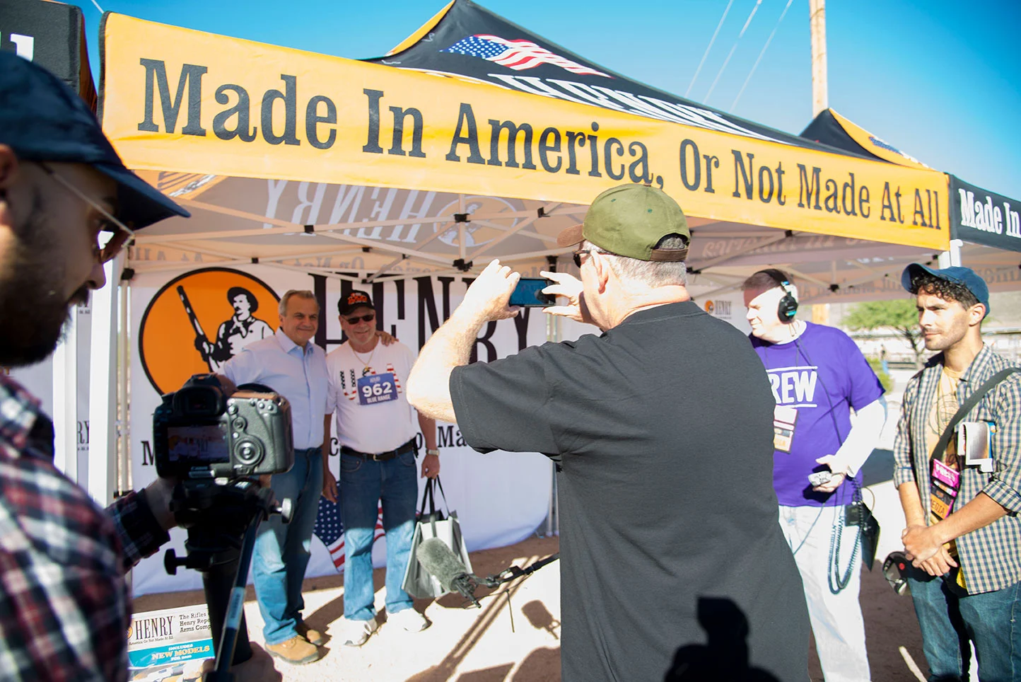 Display booth showcasing American-made firearms and accessories