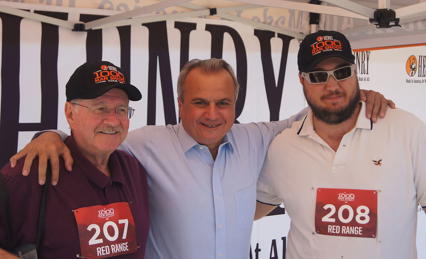 Group photo celebrating the 1,000 Man Shoot anniversary event for Henry Repeating Arms