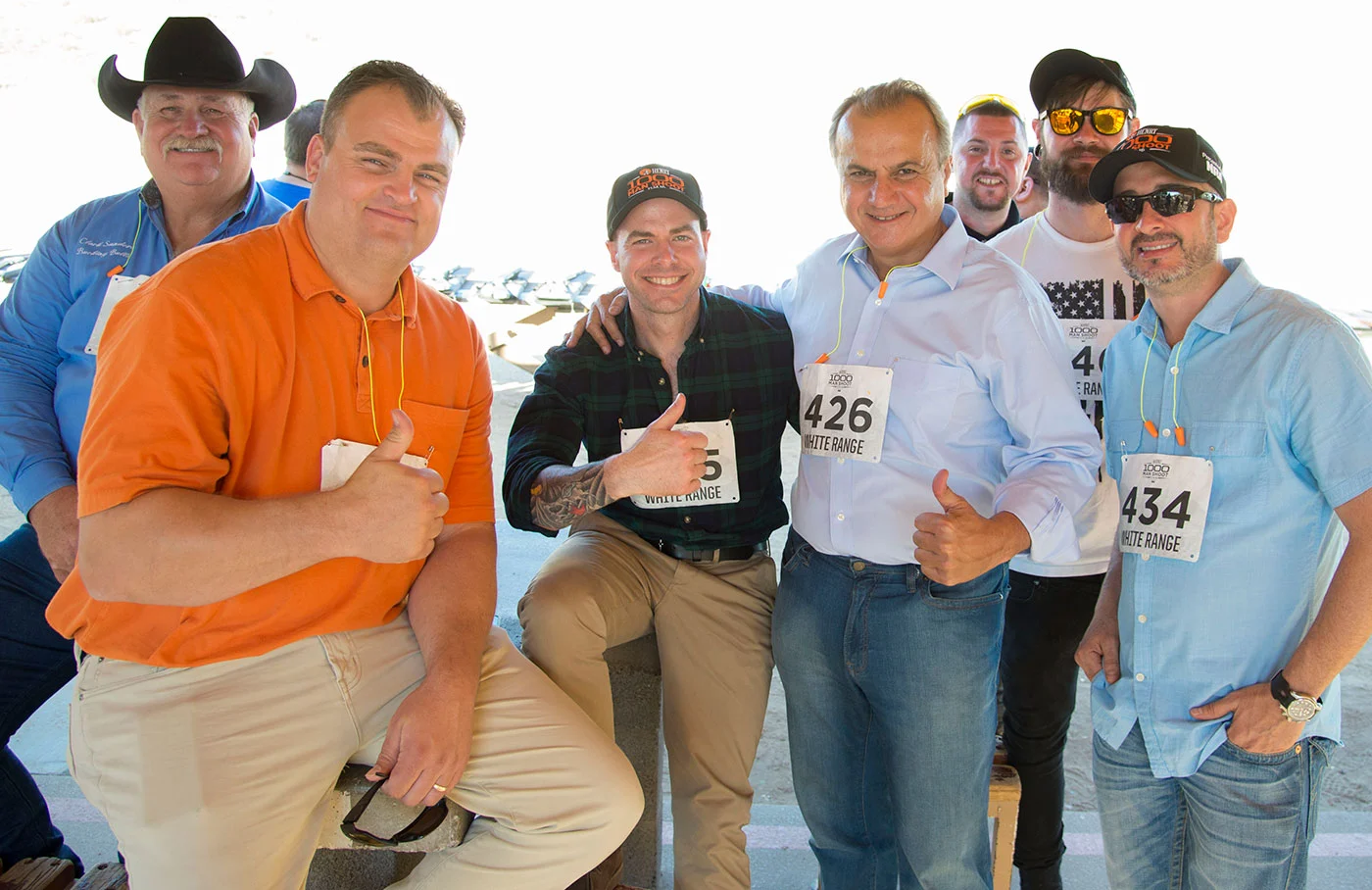 Group photo of attendees at the Henry Repeating Arms 1,000 Man Shoot event