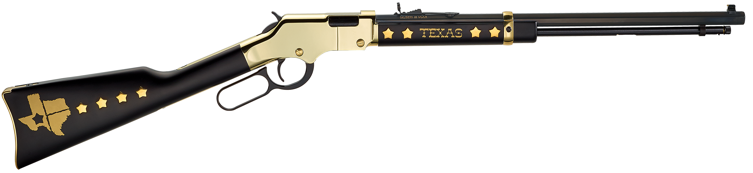 Henry Repeating Arms custom lever-action rifle with American walnut stock and custom engraved department badge