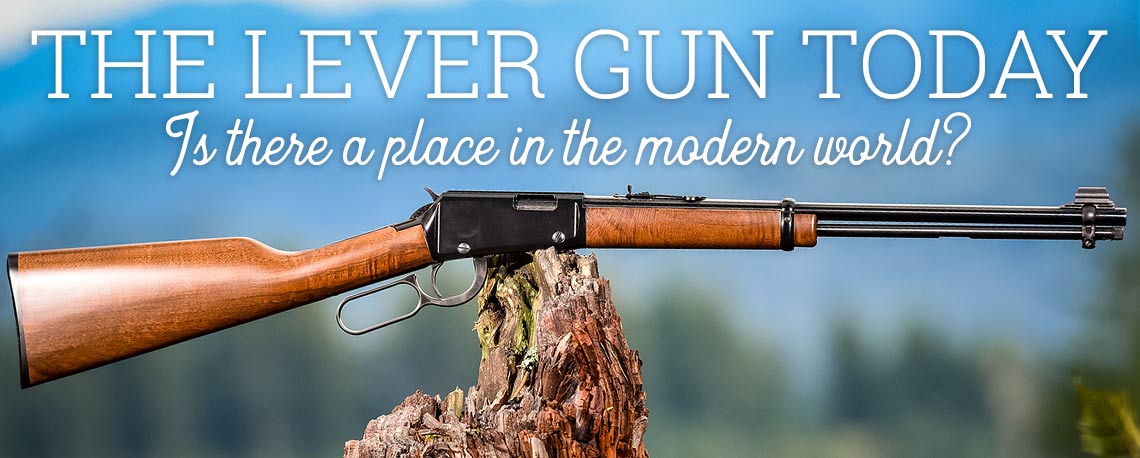 Henry lever-action rifle on log - examining role in modern world