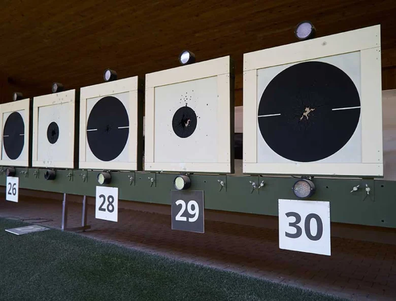 Henry firearms shooting range targets on display
