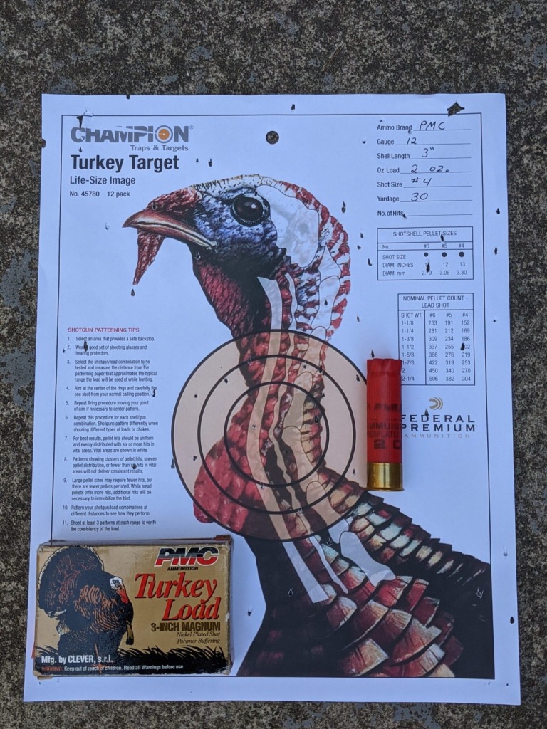 The PMC 12 Gauge 3″ Magnum Turkey Load of 2 ounces of nickel plated #4 lead shot came in the second place.