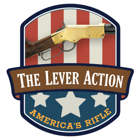 Logo with an image of a Henry rifle and the words, "The Lever Action - America's Rifle"