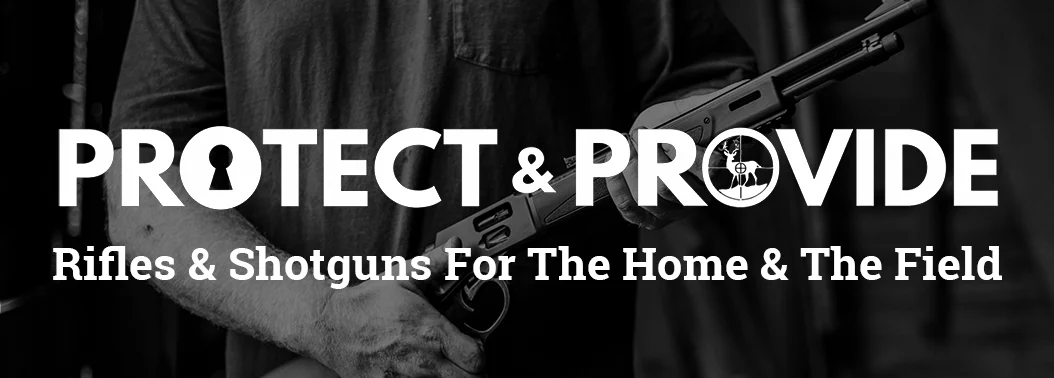 Henry Repeating Arms logo with text 'Protect & Provide Rifles & Shotguns For The Home & The Field'