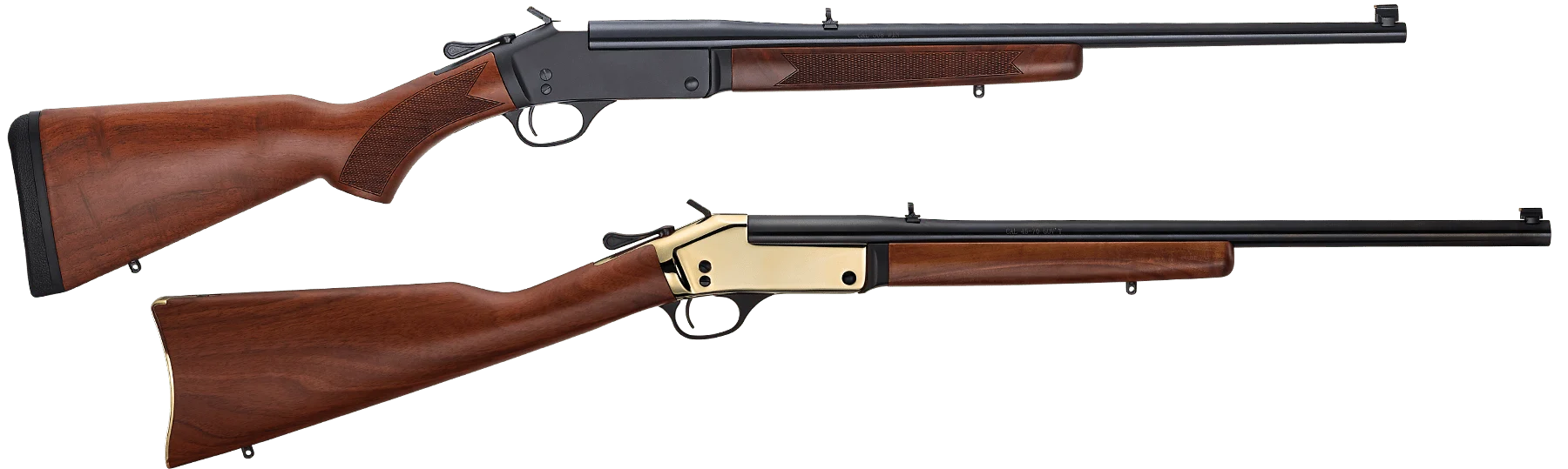 Henry H015 single-shot repeating rifle with wood stock and barrel