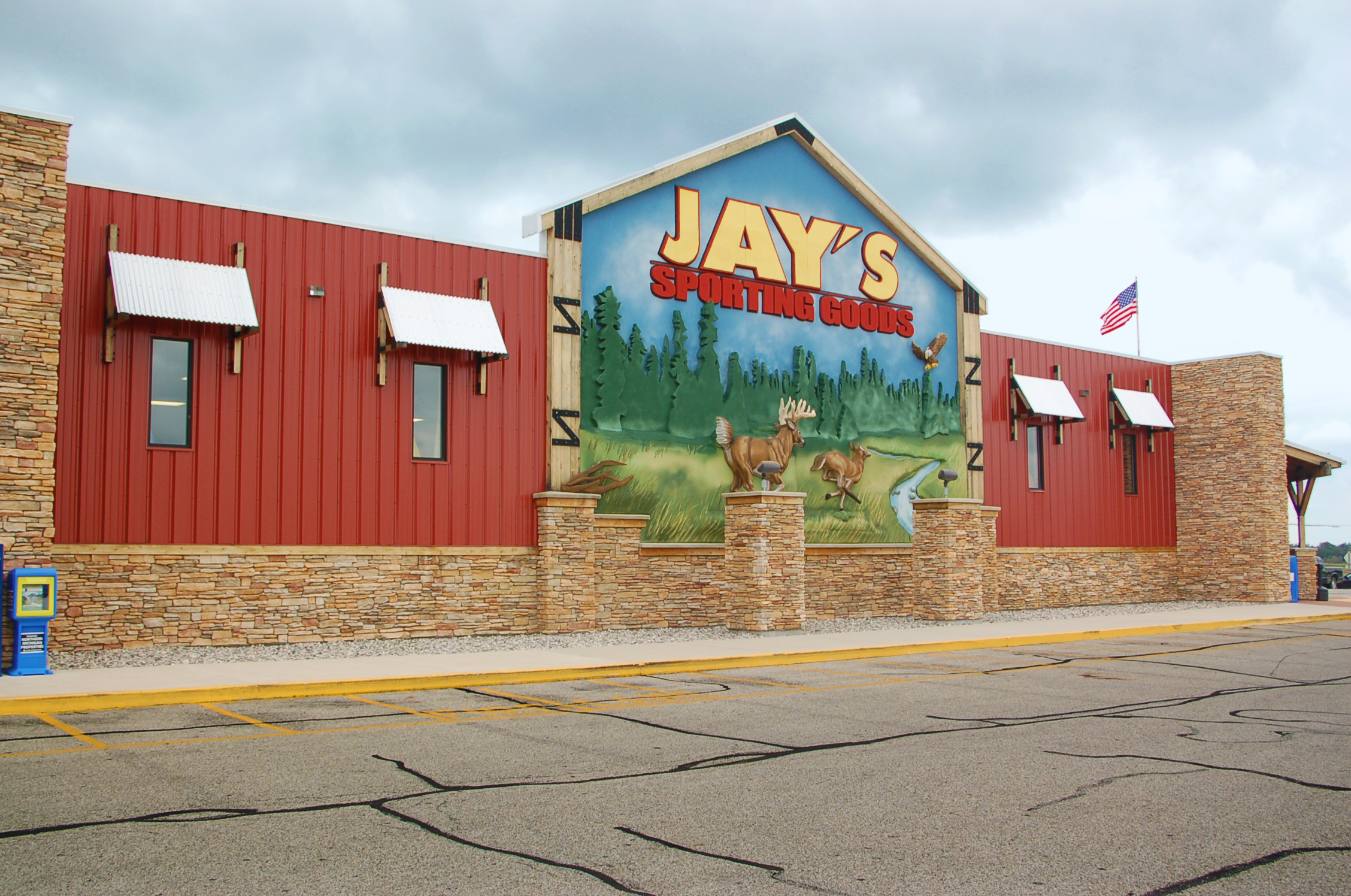 Jay's Sporting Goods storefront in Clare, Michigan