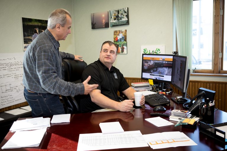 Anthony Imperato (left) and Andy Wickstrom (right), discussing daily operations.