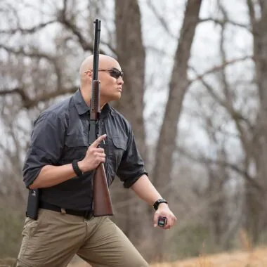 Man holding a rifle