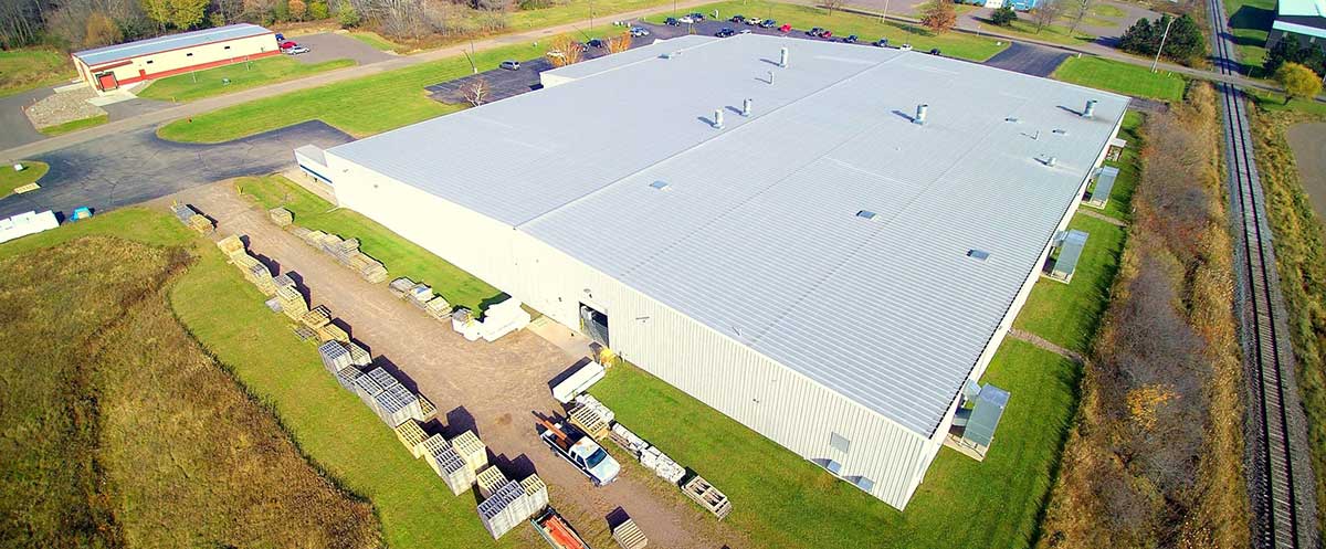 Aerial view of the Henry Repeating Arms factory facility, showcasing the company's domestic manufacturing and craftsmanship