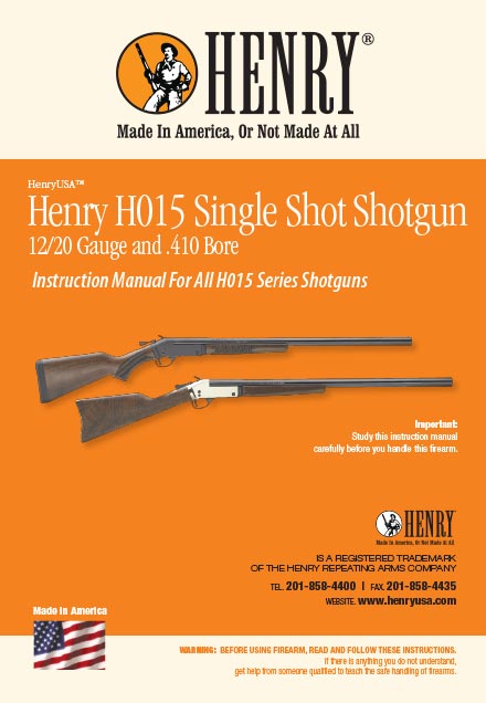 H015 Shotgun Manual cover