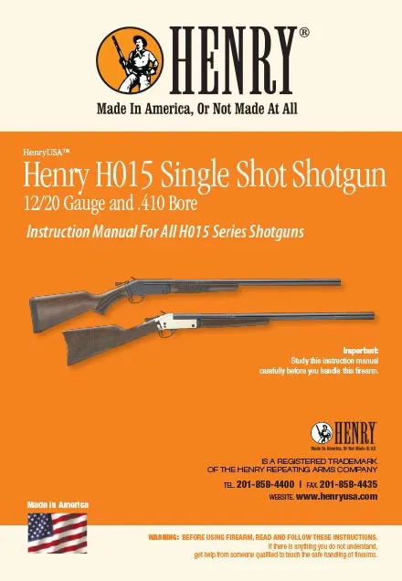 H015 Shotgun Manual cover