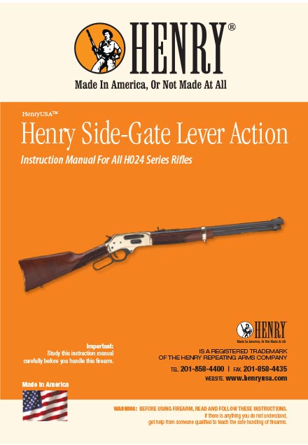 Cover of Henry Side-Gate Lever Action rifle instruction manual
