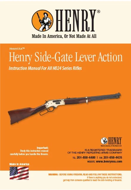 Cover of Henry Side-Gate Lever Action rifle instruction manual