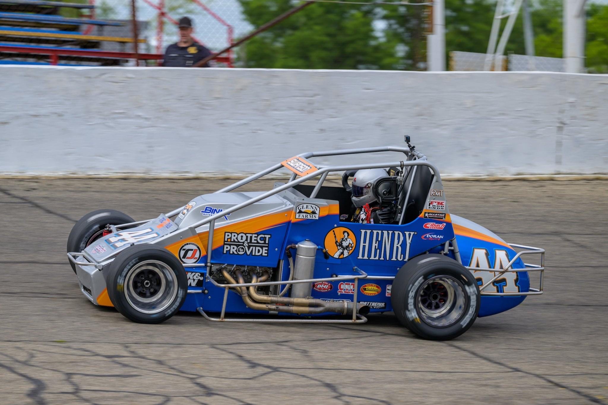 Kody Swanson on the track at Anderson Speedway