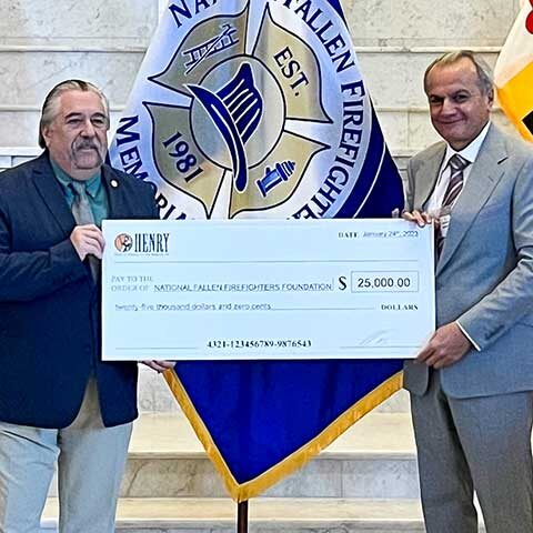 Henry Donates $25,000 to the National Fallen Firefighters Foundation