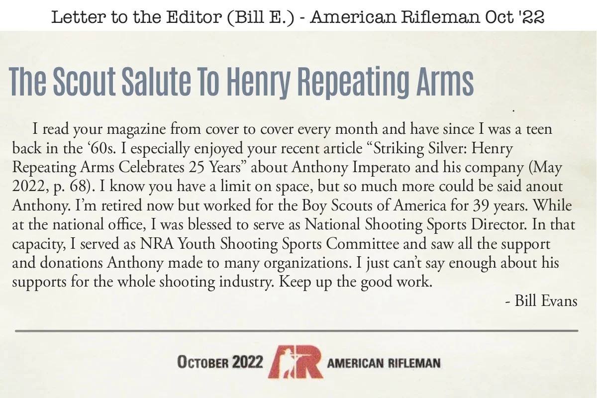 Henry Repeating Arms CEO Anthony Imperato with company history and firearms industry expertise