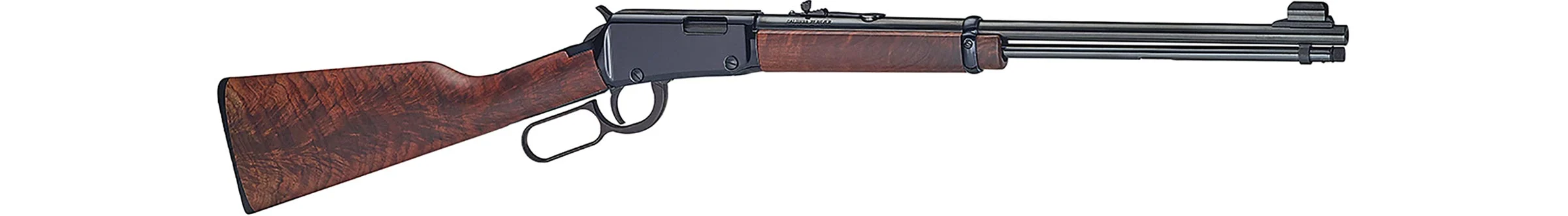 Custom Henry Repeating Arms lever-action rifle with engraved walnut stock for law enforcement