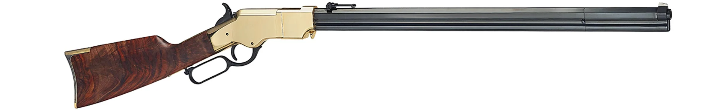 Custom Henry Repeating Arms lever-action rifle with engraved walnut stock for law enforcement