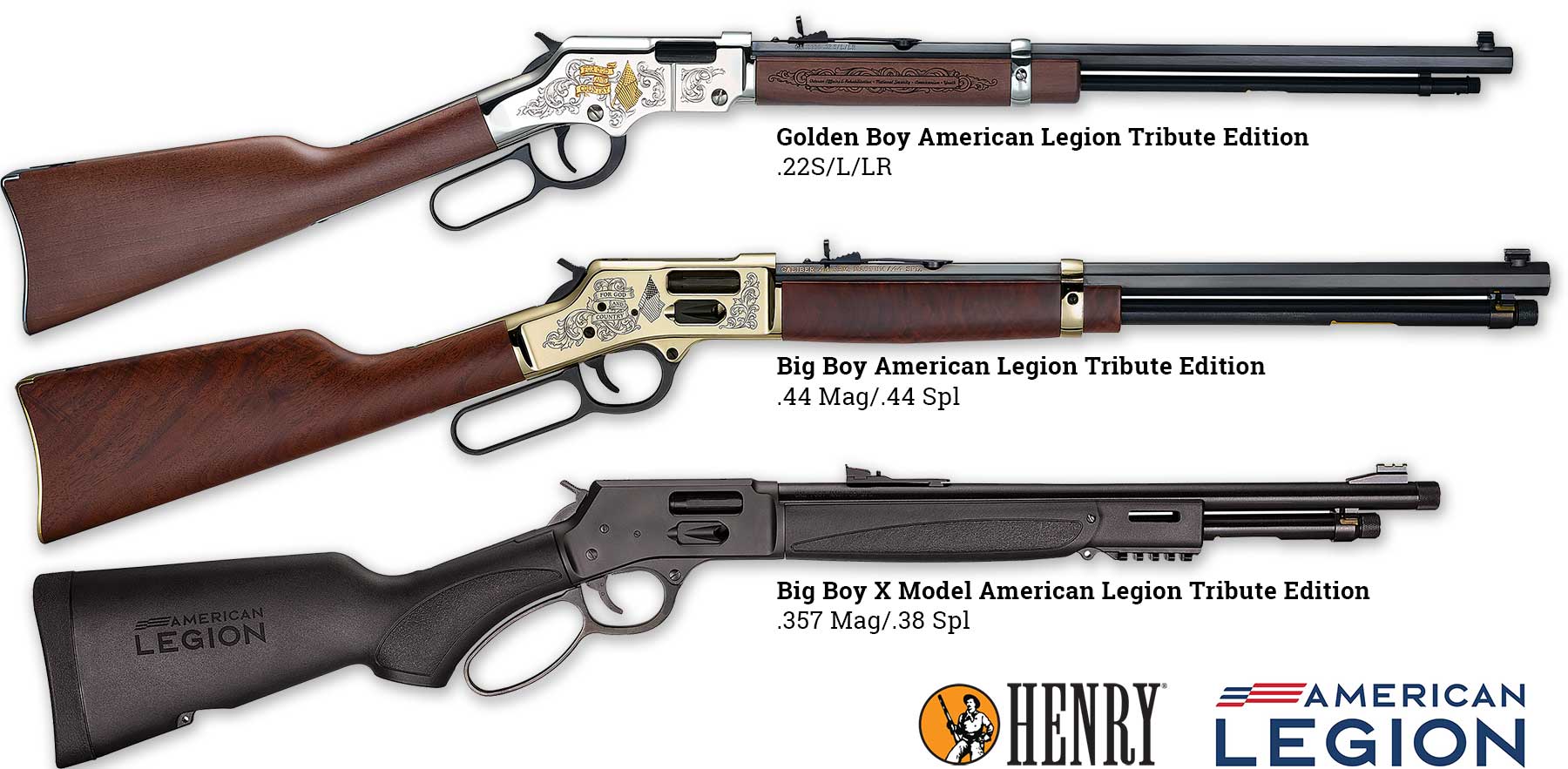 Custom Henry Golden Boy lever-action rifle with engraved department badge design on American walnut stock