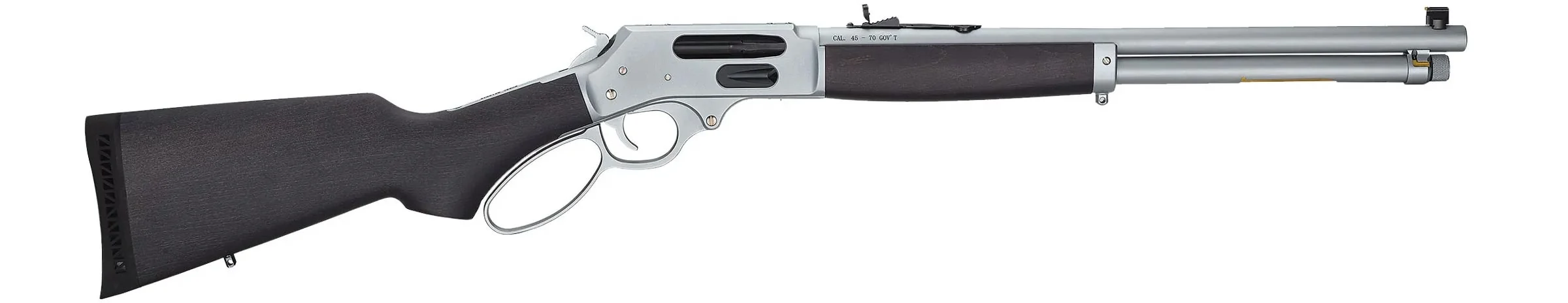 Custom Henry Repeating Arms lever-action rifle with engraved walnut stock for law enforcement