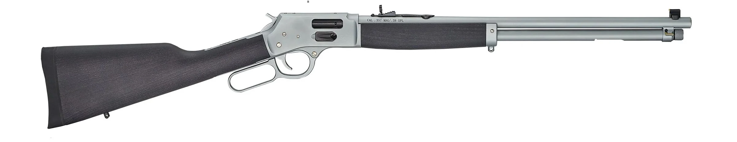 Custom Henry Repeating Arms lever-action rifle with engraved walnut stock for law enforcement