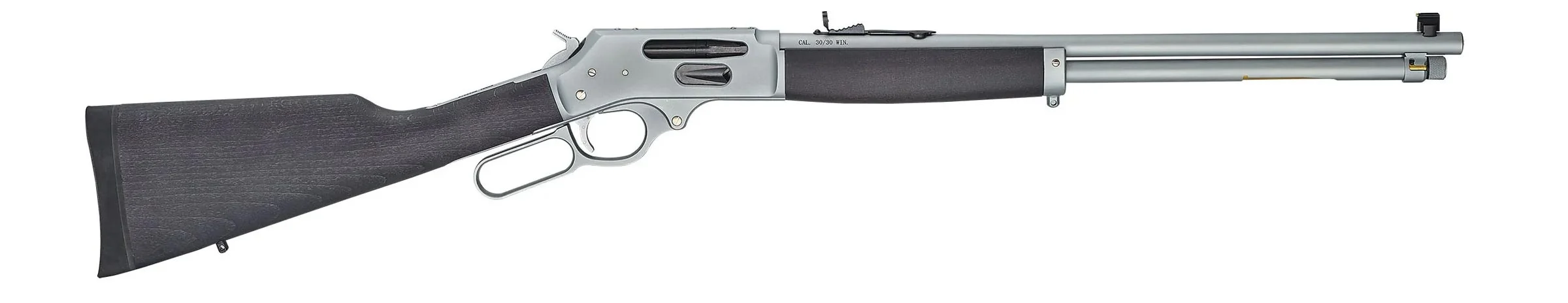 Custom Henry Repeating Arms lever-action rifle with engraved walnut stock for law enforcement