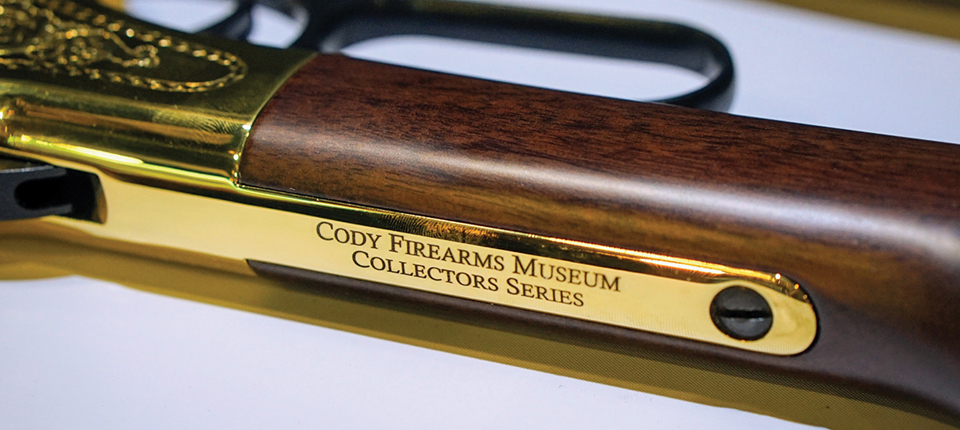 The upper tang of the receiver is engraved with the word, “Cody Firearms Museum Collectors Series.”