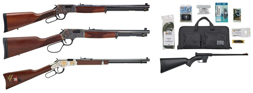 Custom Henry Repeating Arms lever-action rifle with engraved walnut stock for law enforcement