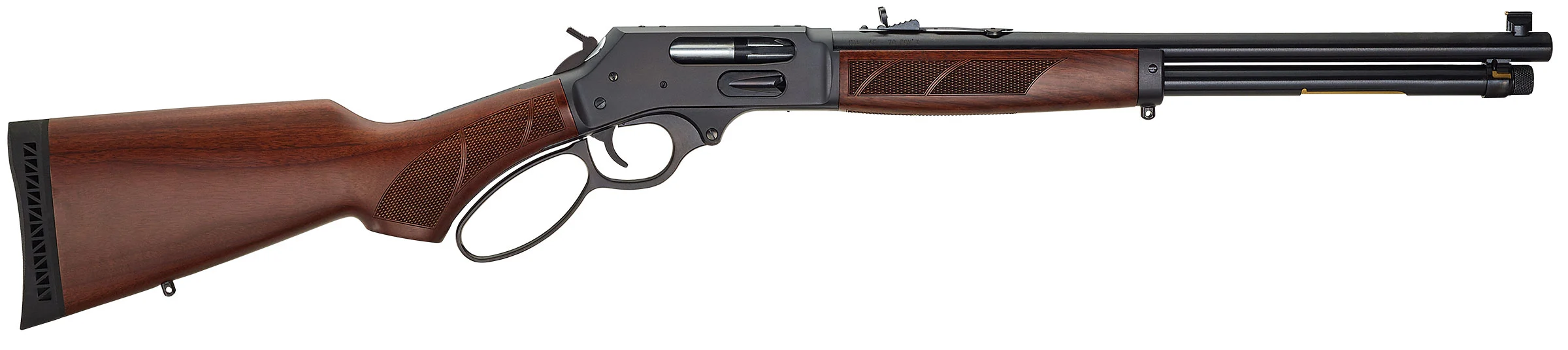 Lever-action rifle with wooden stock and barrel from Henry Repeating Arms